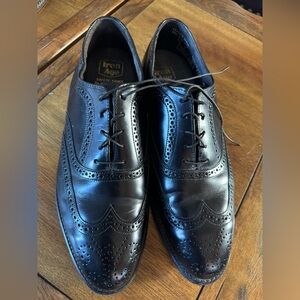 Vintage Iron Age Wingtip Oxford Safety Shoes Men’s 9.5M Made USA Black Leather